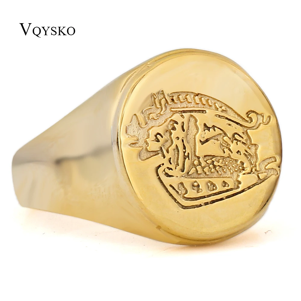 

Men's Jewelry Gold Color Stianless Steel Ring Simple Design Wedding Band Engagement Rings