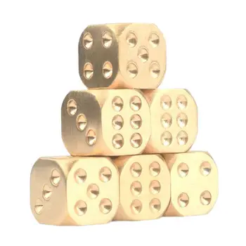 Metal Solid Brass Dice Toy Club Bar Holiday Party Entertainment Game Accessories solid polished brass dice 20mm metal cube copper poker bar board game gift 1pc