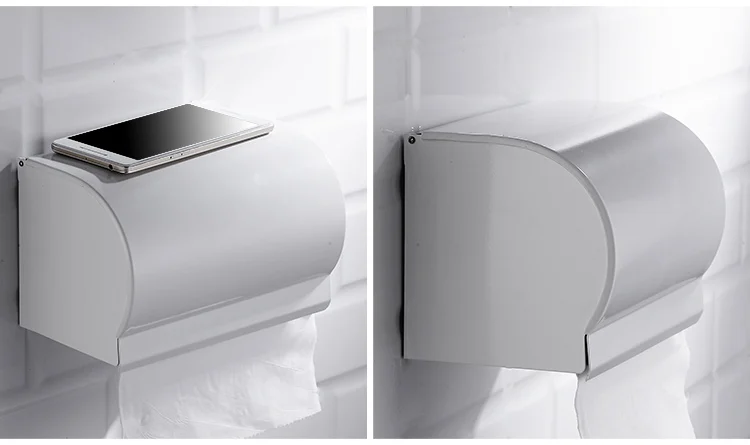 Космическая алюминиевая стойка в скандинавском стиле, белая перфорированная щетка для унитаза с полкой для ванной комнаты, коробка для салфеток с кронштейном для мобильного телефона