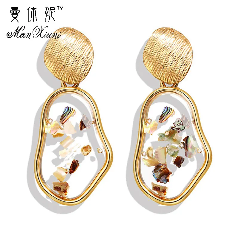 

New Acrylic Tortoise Korean Earrings 2019 For Women Resin Round Drop Dangle Earring Brincos Geometric Fashion Jewelry
