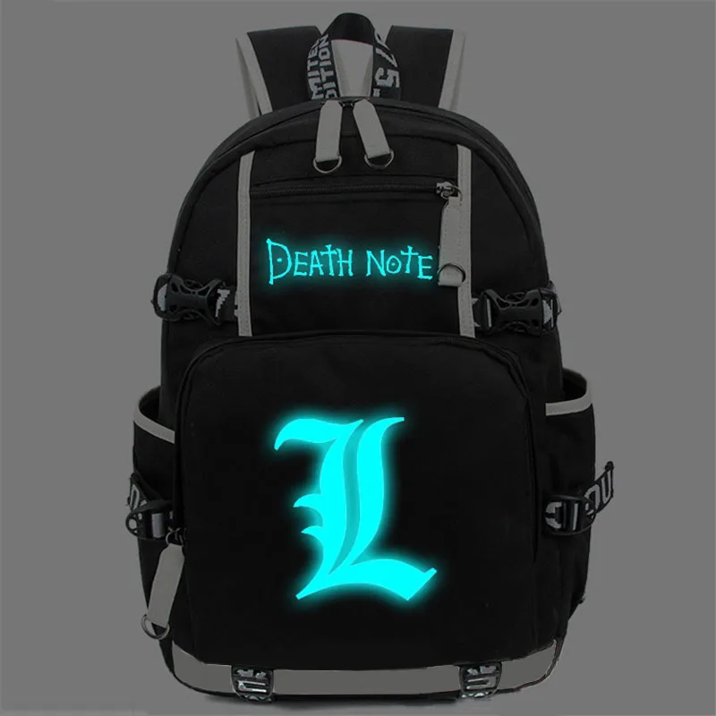 

New Anime Death Note Laptop Backpack Bags Large Oxford Luminous Printing Shoulder Bag Unisex Travel School Bag BookBag
