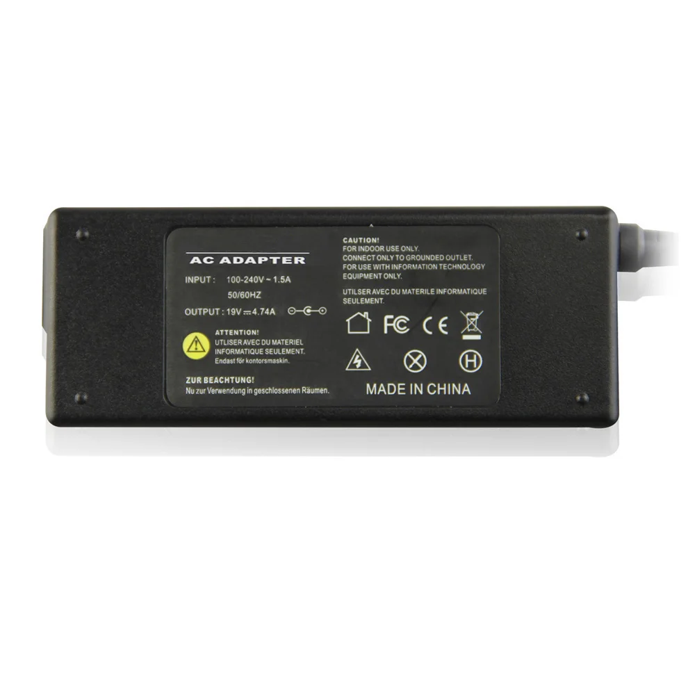 19V 4.74A 90W Laptop Adapter Charger For HP V3700 DV2000 HP541 CQ511 DV6000 NX9000 Compaq ASUS LG Notebook 4.8mm*1.7mm Bullet