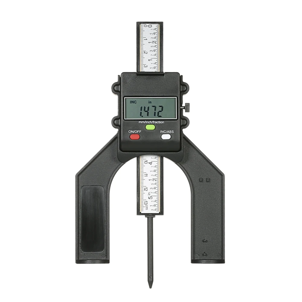 

Digital LCD Display Depth Gauge Table Saw Height Gauge with Three Measurement Units Locking Screw for Woodworking Router Table