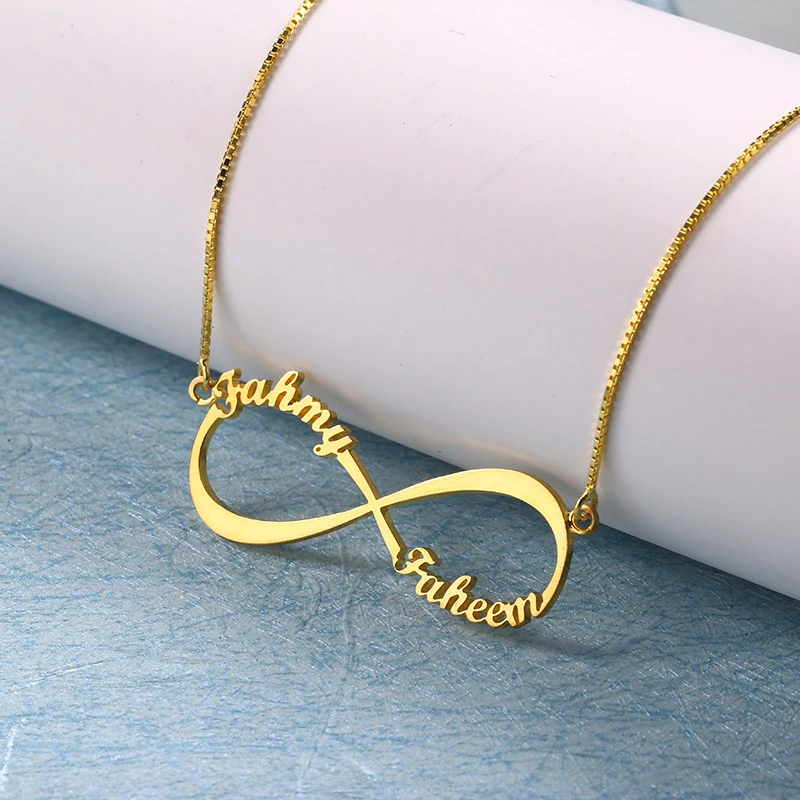 RainMarch 925 Silver Infinity Name Necklace Women Personalized Necklaces & Pendants Customiz Chock Necklace Gift Dropshipping (3)