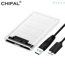 CHIPAL 5 Гбит/с 2,5 ''Прозрачный жесткий чехол SATA 3,0 USB 3,0 внешний жесткий диск SSD HDD корпус коробка Поддержка 2 ТБ протокола UASP
