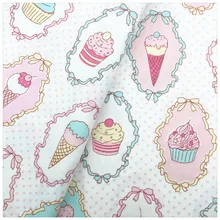 Хлопковая ткань с принтом мороженого, сделай сам, шитье, лоскутное шитье, ткань для Тильда, куклы, детская ткань, текстиль для постельных принадлежностей
