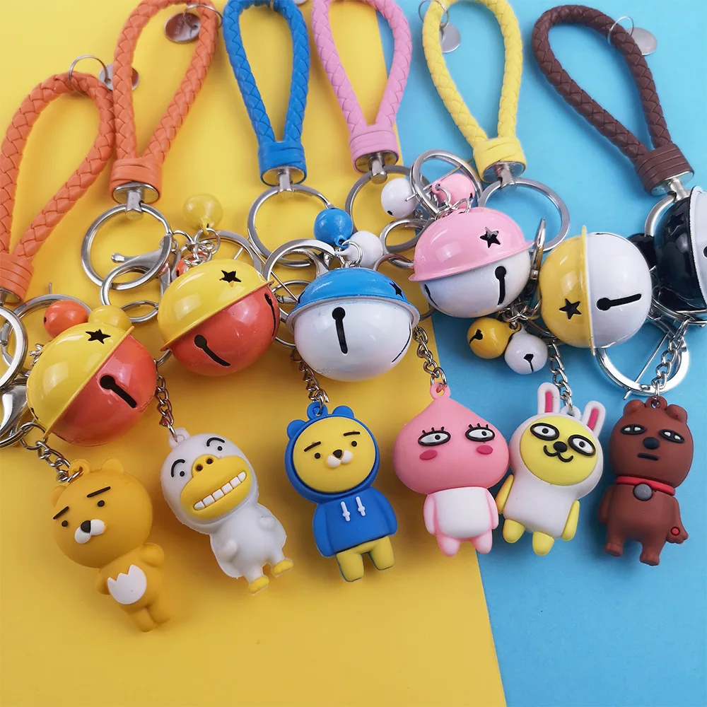 

2019 New Popular super mario bros figure mario luigi yoshi princess peach pvc action figure model keychain pendant with keyring