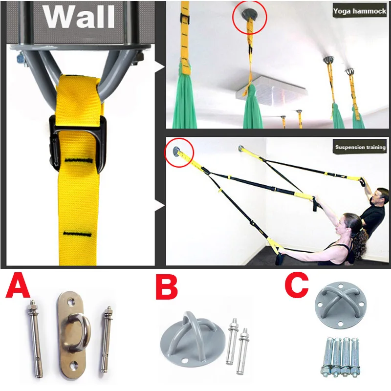 Потолочные пряжки кольца пластина для воздушной йоги подвеска Эспандеры фитнес Висячие фиксированные тренировки