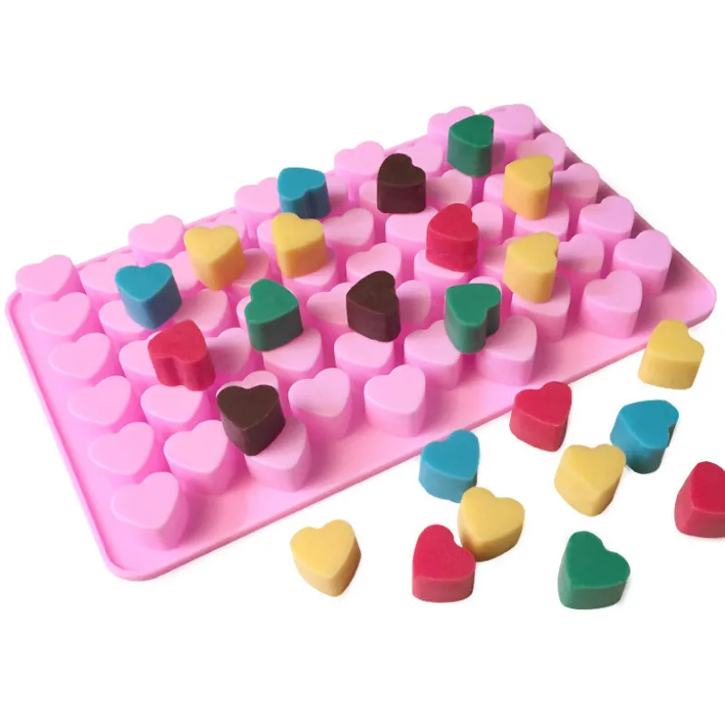 

55 Holes Cute Heart Style Silicone Chocolate Mold Ice Cube Candy Lolly Muffin Mould Valentine Gift Maker Kitchen Baking Tools