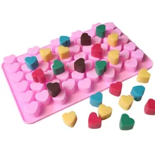 55 Holes Cute Heart Style Silicone Chocolate Mold Ice Cube Candy Lolly Muffin Mould Valentine Gift Maker Kitchen Baking Tools skeleton skull head silicone chocolate muffin cupcake candy ice cube mold halloween