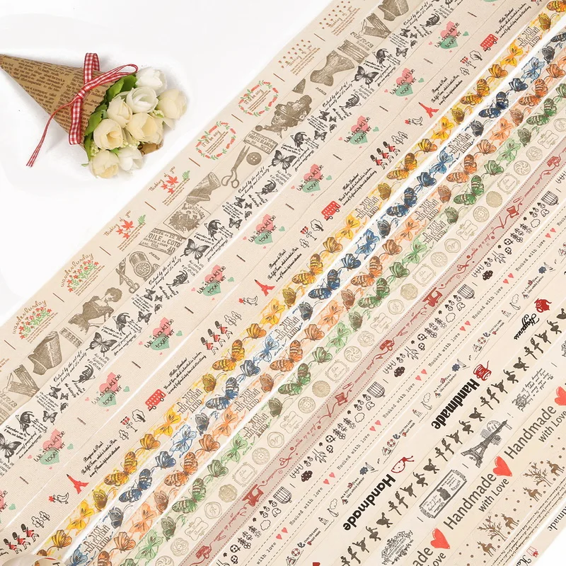 

Latest Design 5yards/lot 25mm Handmade Printed Cotton Ribbon Beautiful For DIY Craft Sewing & Packing Cloth Fabric Ribbons
