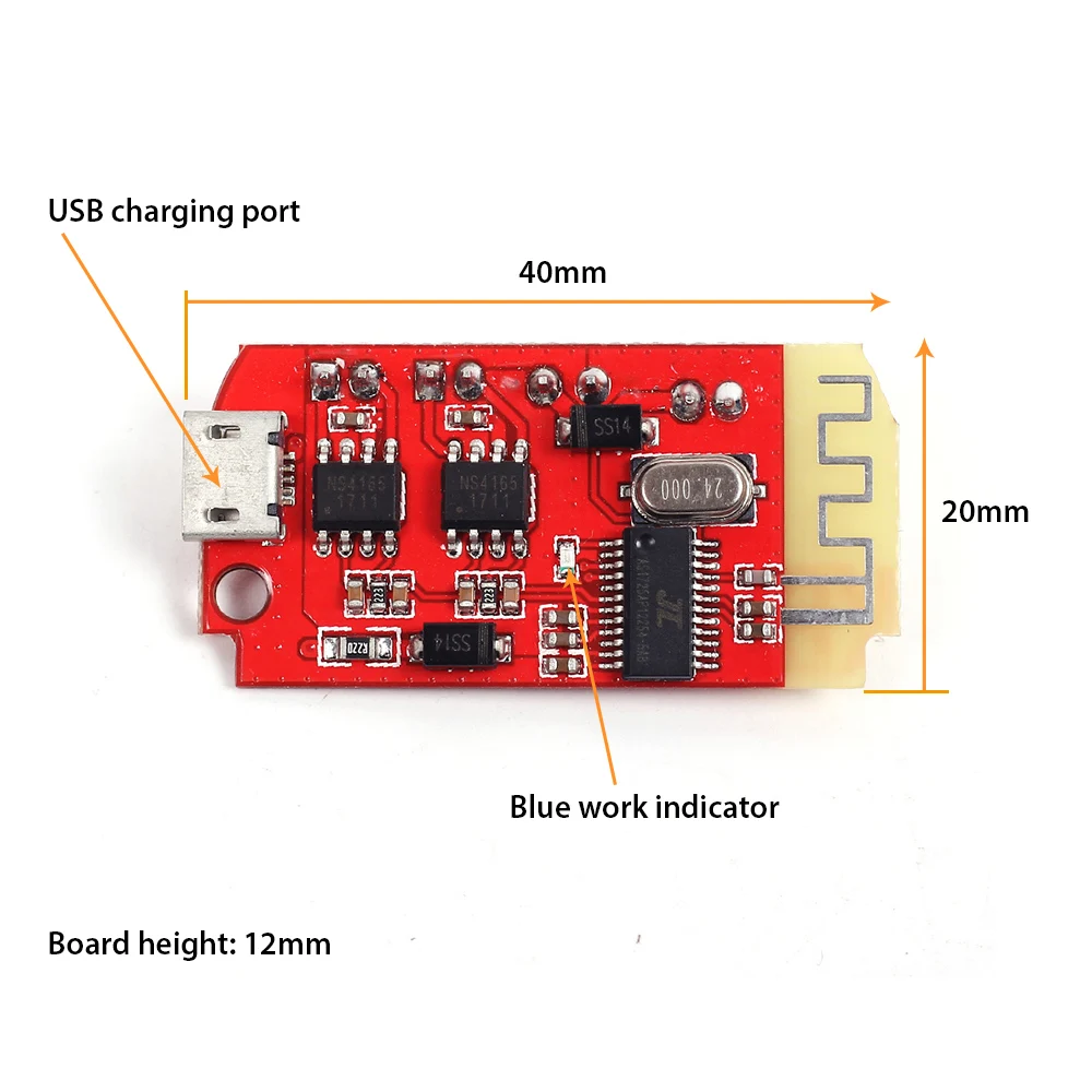 Модуль Bluetooth усилитель мощности плата CT14 Micro 4,2 стерео 5VF 5 Вт+ 5 Вт мини с зарядным портом Для переустановки звуковой коробки холостого хода