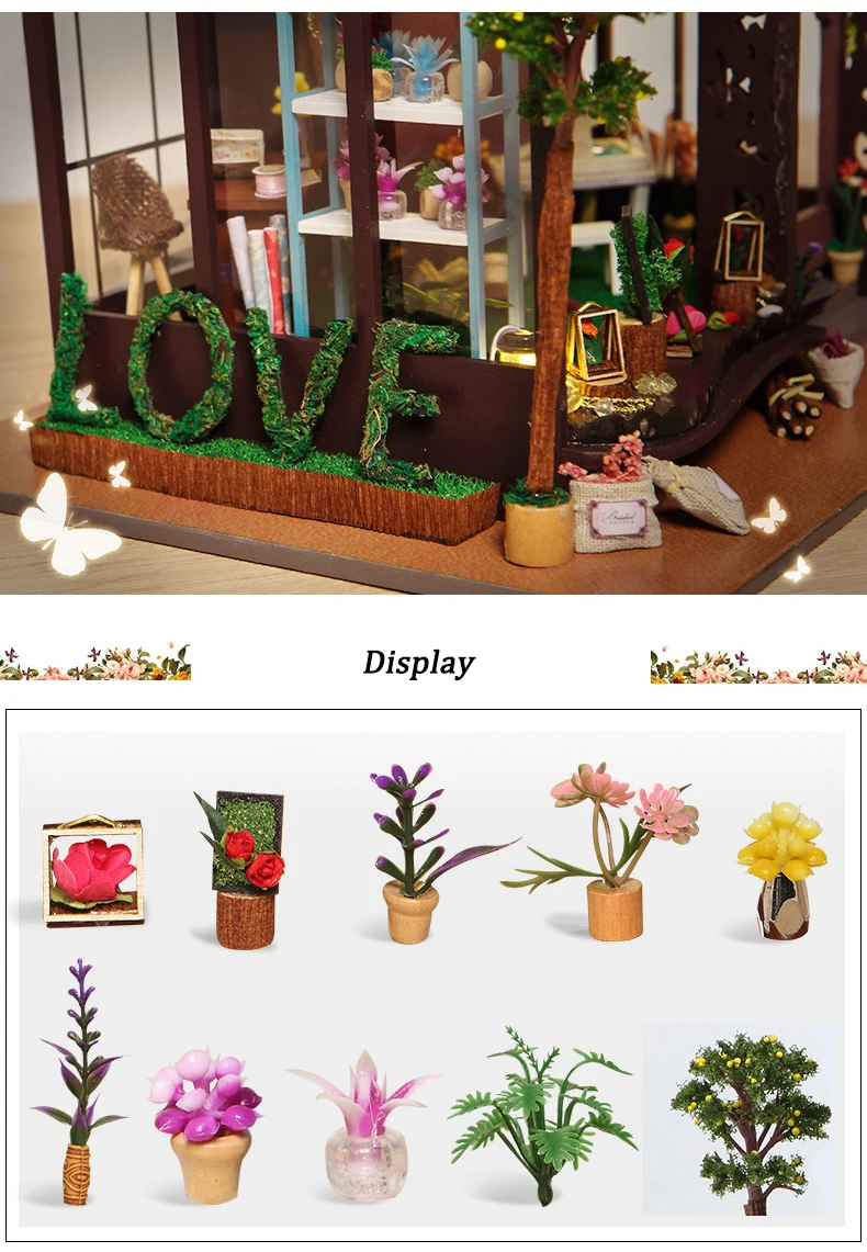 Миниатюрный Кукольный домик Diy Кукольный дом с мебелью светодиодный светильник вилла строительные наборы модель дома Каса Подарочные игрушки для детей TD19# E