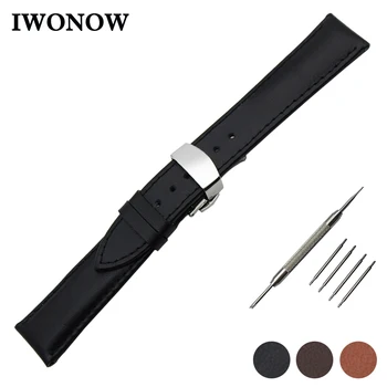 

Genuine Leather Watch Band 22mm for LG G Watch W100 / W110 / Urbane W150 Butterfly Buckle Strap Wrist Belt Bracelet Black Brown