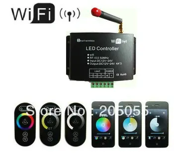 

New WiFi LED Dimmer Controller Color Temperature adjustment RGB strips Android IOS system Smartphone RF touch controll wireless