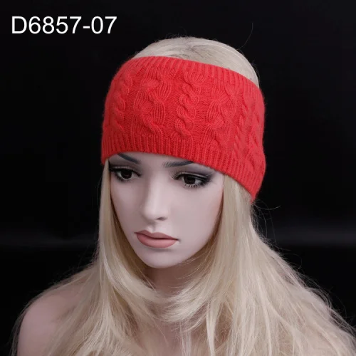 Watermelon red Новинка, зимний шерстяной головной убор, высокое качество, шерсть, вязаная повязка на голову, аксессуары для волос для женщин - Цвет: Watermelon red