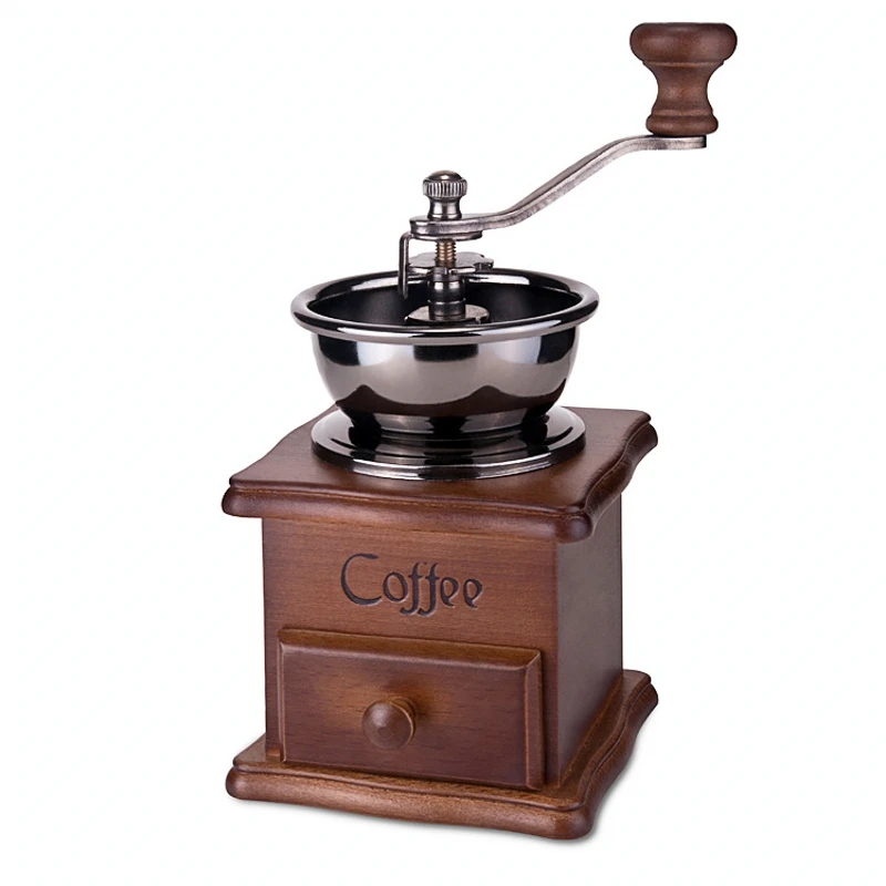 Manual Coffee Grinder Retro Wood Design Coffee Mill Maker Grinders