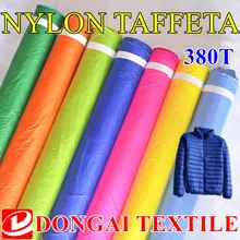 1*1,5 м Высококачественная 20D ультратонкая ткань. 380т нейлон microfib ткань куртка для мужчин и женщин, через воду, вниз-доказательство ручки