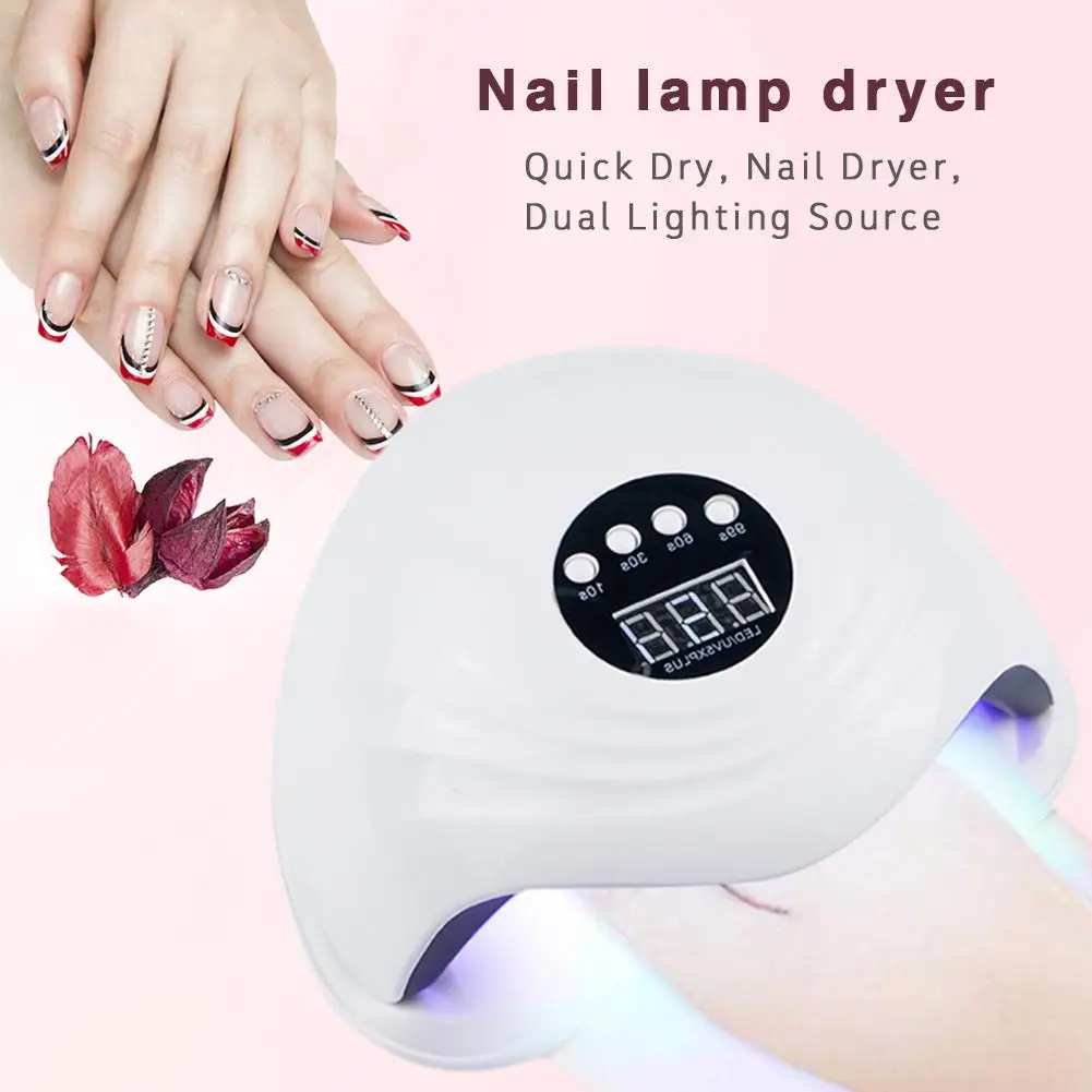 

Nail Dryer Quick Dry 108W UV/LED 10S/30S/60S/99S Timing Manicure Tool Pink Without Infrared Sensor White With Display Screen