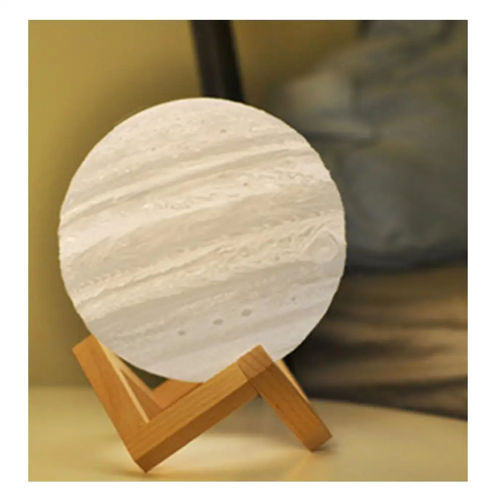 USB Перезаряжаемый 3D принт Юпитер Луна бумажный фонарик стол мечта ночник сенсорный спальня 2 цвета Декор креативный подарок