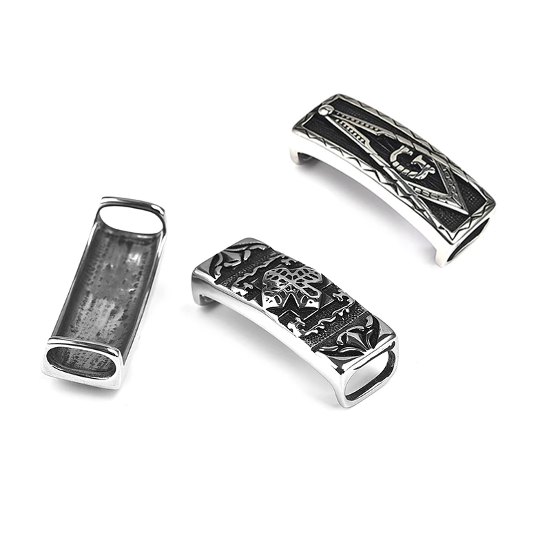 

Slider Spacer Beads Charms For Jewelry Making Leather Bracelet Beads Stainless Steel Jewelry Accessories DIY Craft Gift