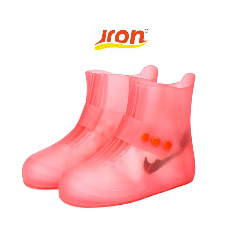 Jron водонепроницаемая обувь крышка 5 цветов качественные Нескользящие Детские дождевик для обуви эластичный многоразовое дождевое Сапоги Галоши