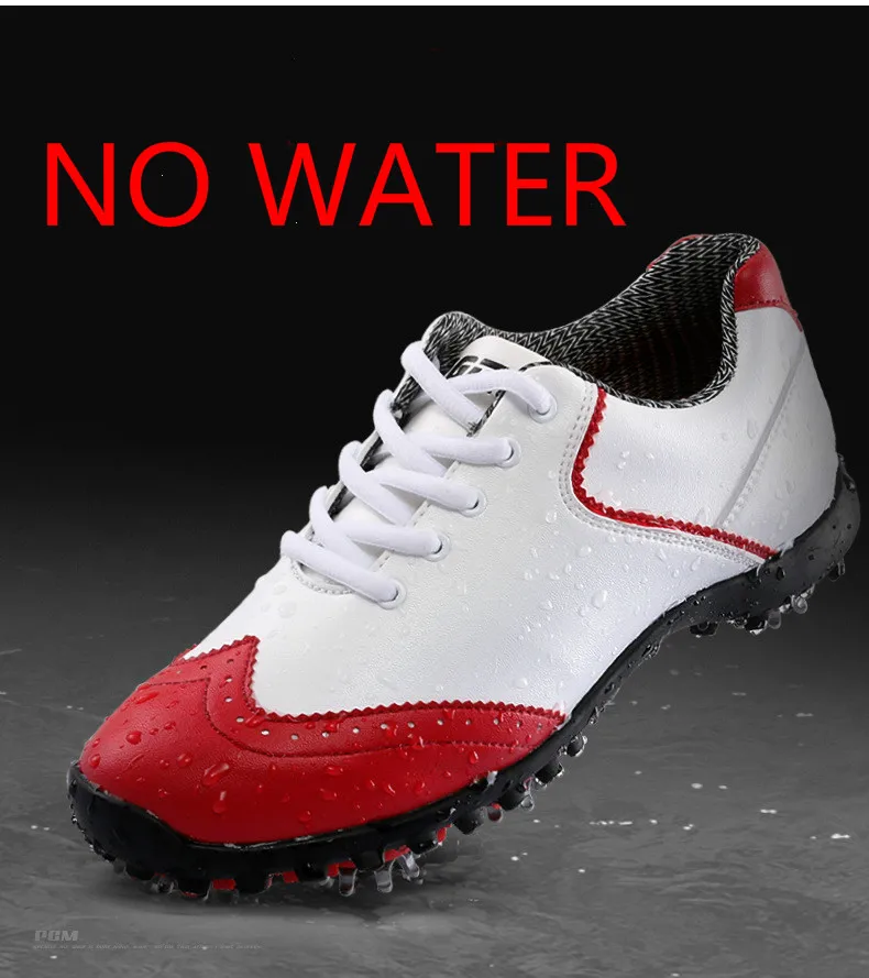 Гольф Женская обувь непромокаемые Спорт на открытом воздухе обувь EVA Midsole из микрофибры дышащая скольжения гвозди шипы твист