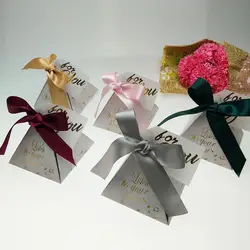 Новый Треугольная пирамида шоколадные конфеты упаковка коробки свадебные сувениры и подарки коробка для Свадебные украшения день