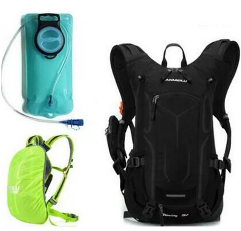 ANMEILU 18L, уличные спортивные сумки, дождевик, унисекс, водонепроницаемый, спортивный, для кемпинга, велоспорта, рюкзак для воды, сумки для мочевого пузыря с 2L, сумка для воды - Цвет: Black
