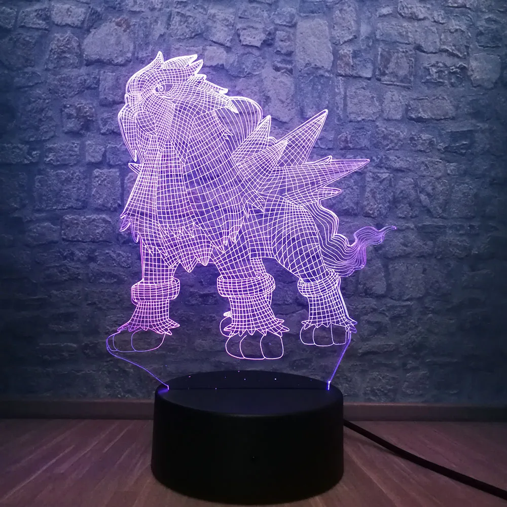 Светодиодный 3d-ночник игра Покемон го фигурка настольная лампа Пикачу Eevee Dragon Pokeball Ball Bulbasaur Bay Role домашний декор