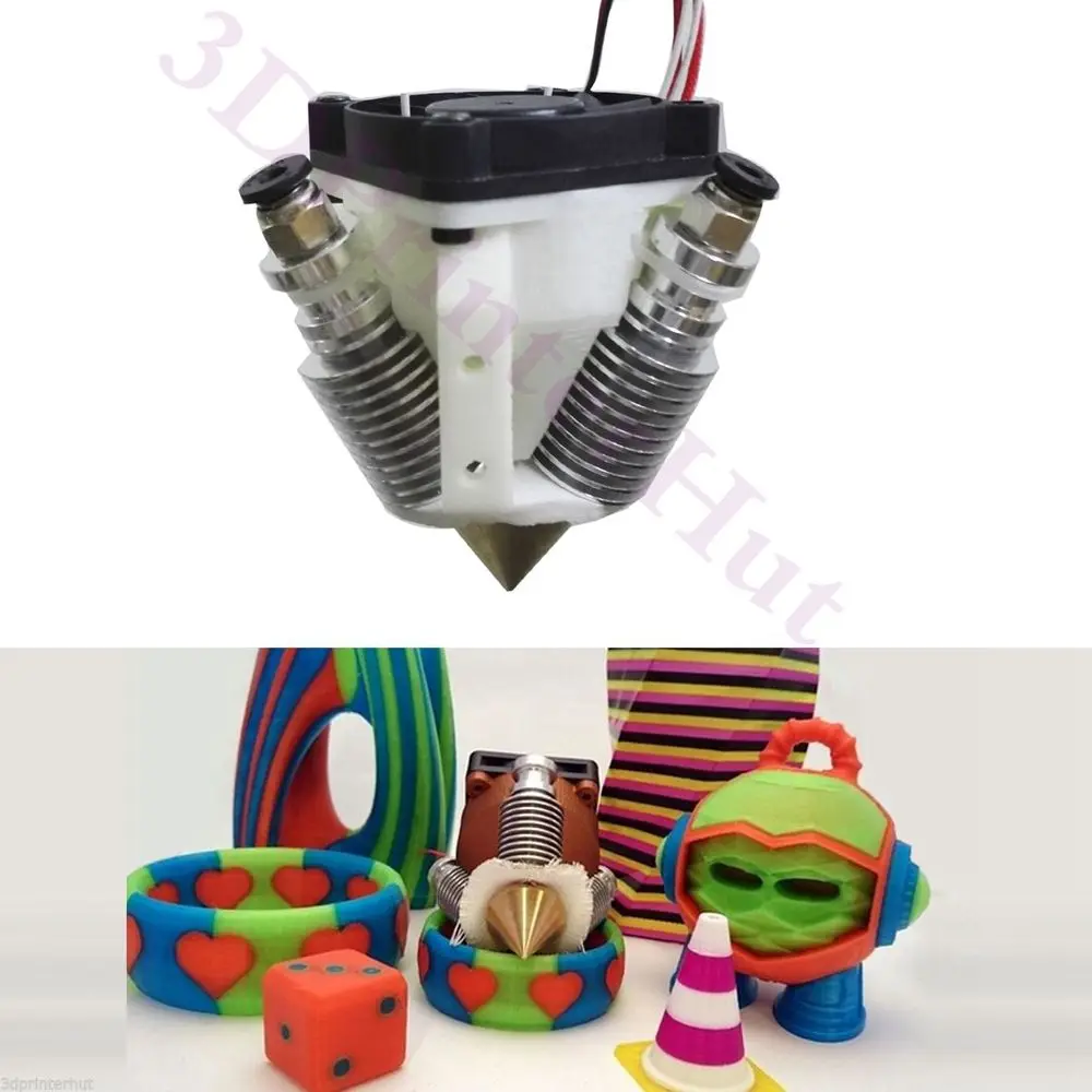 Reprap 3d Impressora Diamante Hotend Multi Cor Final Quente em para Fora Extrusora Hotend Kit Completo Conjunto para 0.4 mm 1.75 mm Filamento