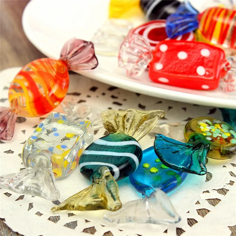 KiWarm 12 шт. цветные винтажные стеклянные конфеты для свадебной вечеринки, рождественские украшения, детский подарок, поделки с орнаментом