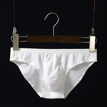 

2019 Men's Elastic Seamless Underpants Ultra-Thin Breathable Briefs Ice Silk Airy Low-Waist Soft Underwear