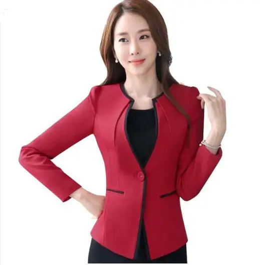 

Elegant and Fashion Women long-sleeve blazer plus size OL office formal female jacket work wear slim Patchwork outerwear