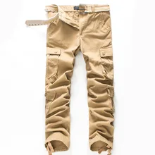 Модные Военные брюки-карго Для мужчин свободные мешковатые тактические брюки Oustdoor Повседневное хлопковые брюки-карго Для мужчин несколькими карманами Большие размеры 42