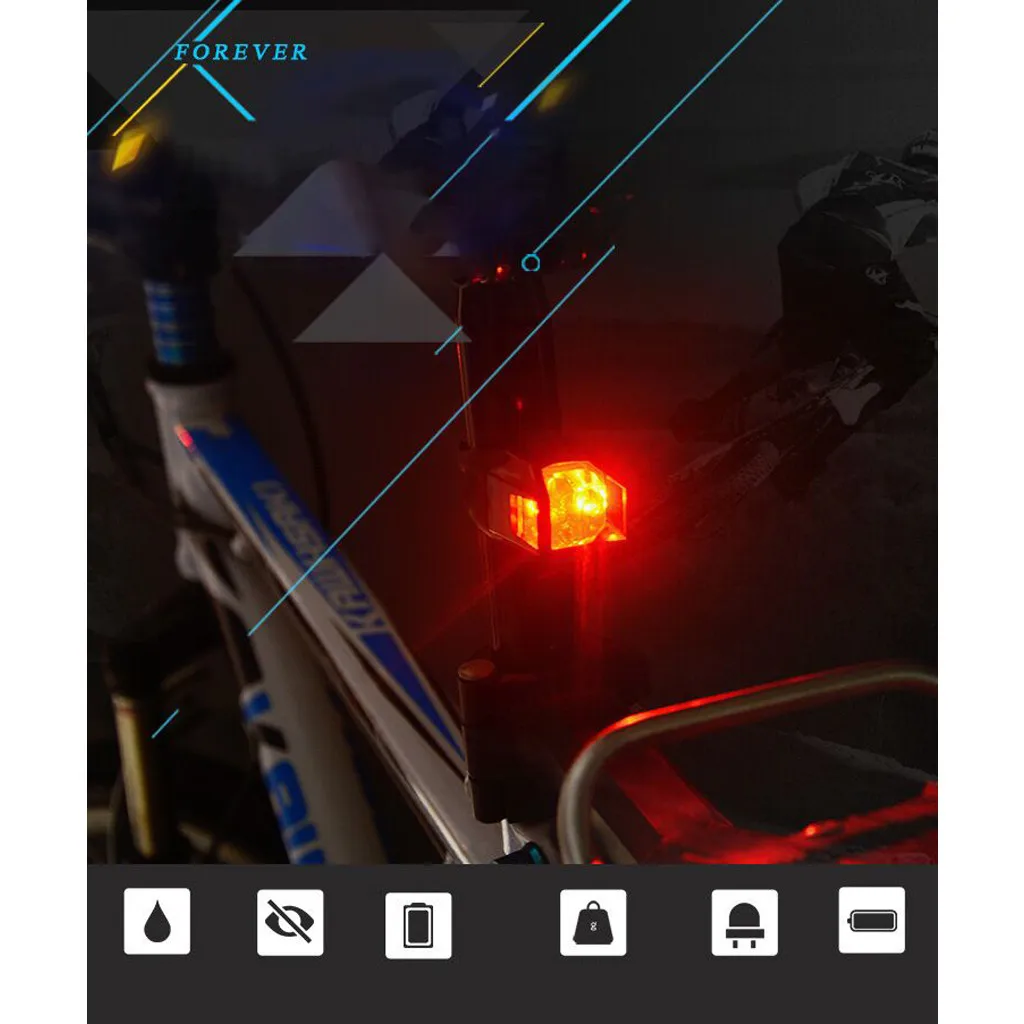 Новые яркие красный, Белый велосипед мини Велоспорт велосипед мигающий светодиодный фонарь переднего колеса задний фонарь с 3 режимами Предупреждение безопасности Водонепроницаемый