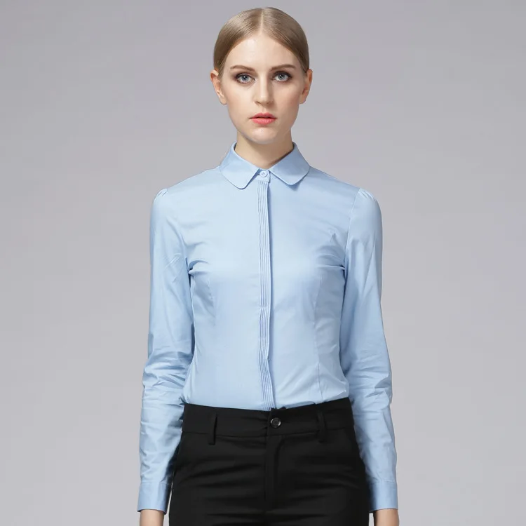 2020 Spring Summer Elegant Sexy OL Body Conjoined Shirts Women Slim Full Sleeves Pleat Business Attire Office Lady Shirt Blouses - 33003813478