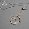 Colgante de hojas con forma de abanico clásico para mujer, joyería fina de diseño hecho a mano, Lotus Fun, SIN Cadena, Plata de Ley 925 auténtica ► Foto 1/6