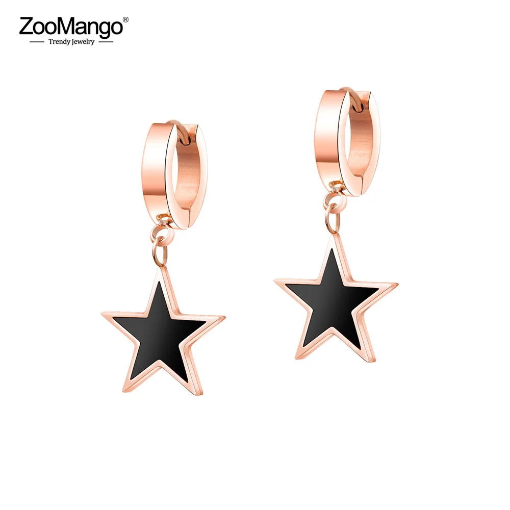Женские черные серьги ZooMango Boucle D'oreille Femme пентаграмма для женщин серьги-кольца