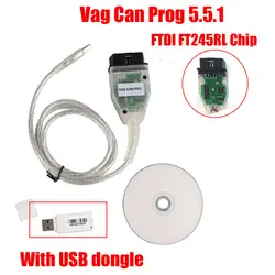 Лучшие Vag Can PRO V5.5.1 FTDI FT245RL чип ПДС Com OBD2 диагностический Интерфейс USB кабель VCP6 Поддержка Шина Can UDS для автомобилей Vag