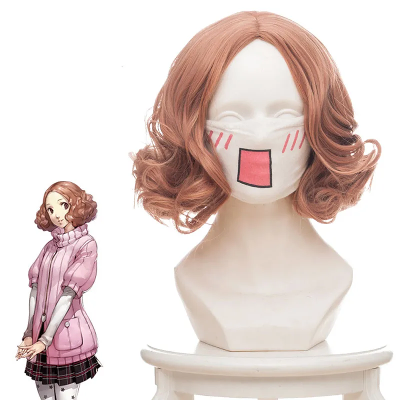 Persona 5 orange hair Cosplay Wig for girls adults costume Haru Okumura