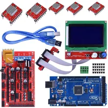 Mega 2560 R3 REV3 Board + RAMPS 1.4 Controller + 12864 LCD Display + 5pcs A4988 Stepper Motor Drive For Arduino 3D Printer Kit