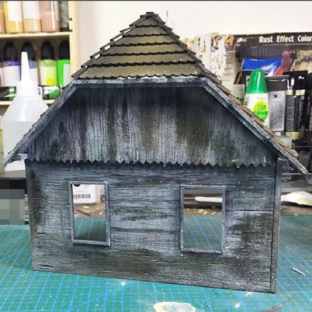 1/35 Wooden European House Diorama Battlefield Ruins Military Building Scenes Kit