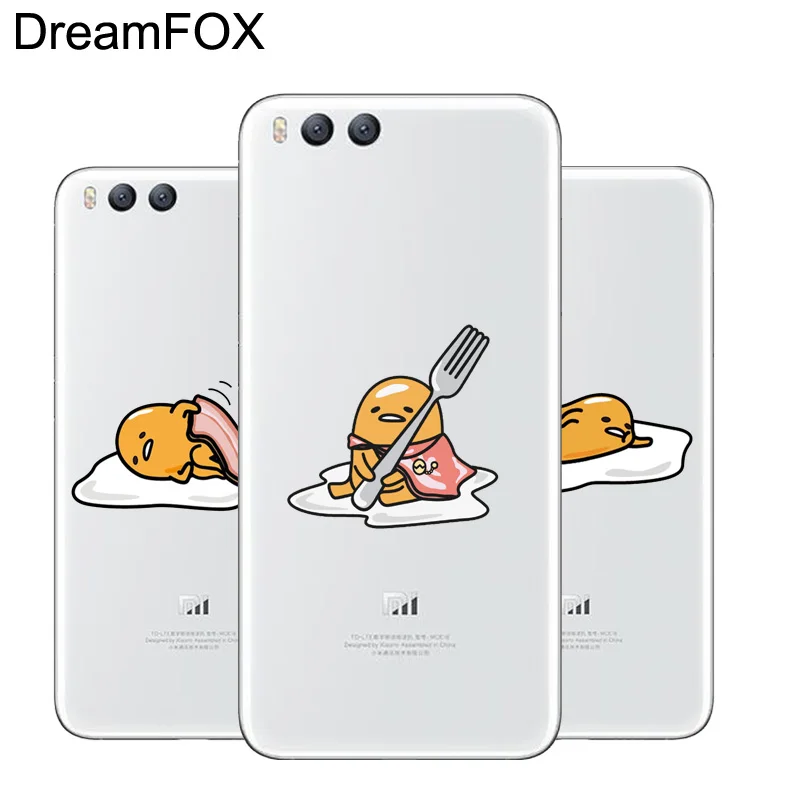 DREAMFOX L516 Cute Gudetama Lazy Egg Soft TPU Silicone Case Cover For Xiaomi Mi Note 2 3 4 5 6 8 SE M5 4C 4S 5C 5S 5X 6X A1 Plus |