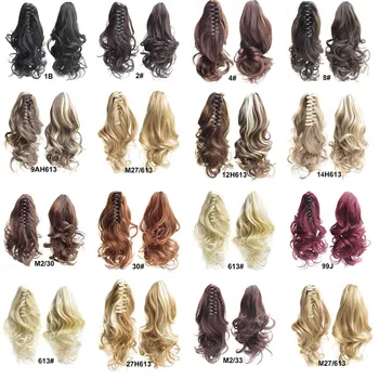 DELICE Short Curly Claw Ponytails Ombre Hair Extensions Synthetic Clip-in Little Pony Tail Hairpieces 6