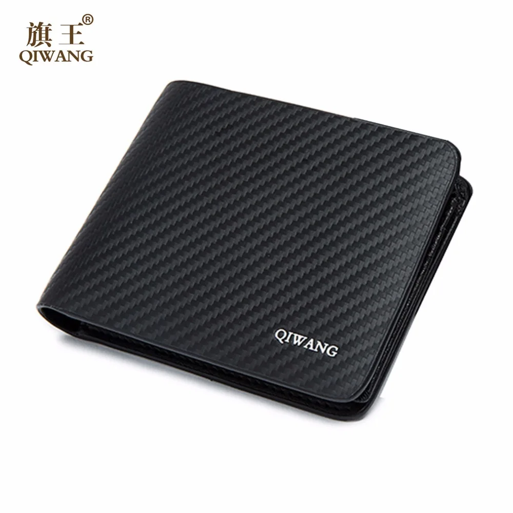 

Men Wallet for Men Carbon Wallet Cow Genuine Leather small wallet Men Leather Coin Wallet Male Man Credit Card purse Money Bag