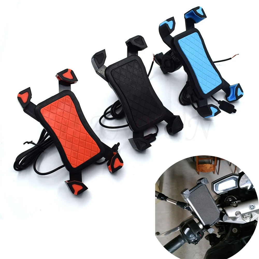 

Universal Motorcycle Phone Holder Mobile Stand For Moto Support USB Charger Holder For Yamaha FZ1 FAZER FZ6 FZ6R FZ8 XJ6
