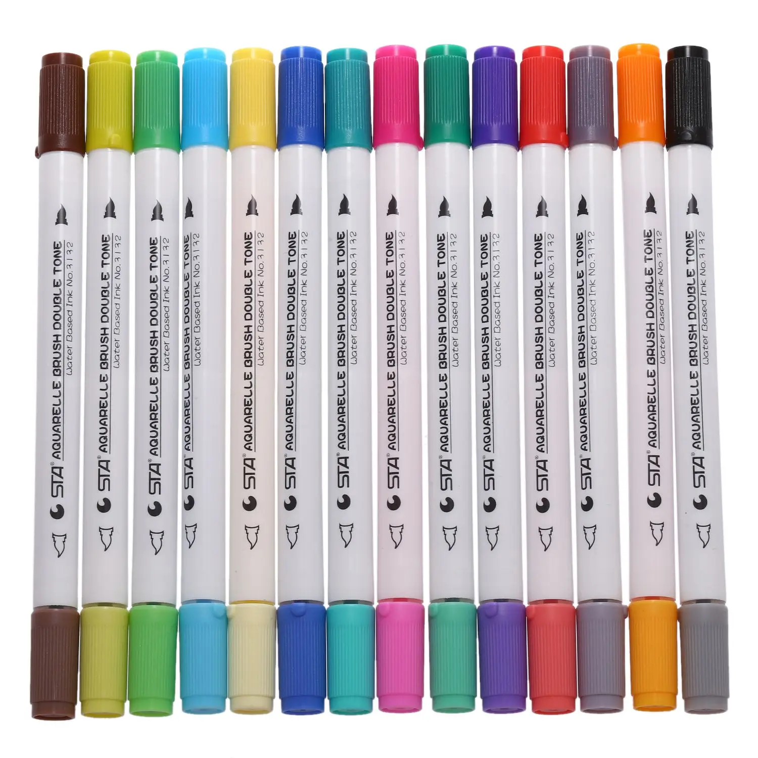 

STA 3132 Watercolor Washable Dual Brush Markers 14 Piece Art Products colourful Soft Calligraphy Pens Aquarelle Markers