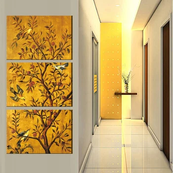 

Modern Canvas Living Room Home Decor 3 Pieces Bird And Tree Landscape Painting Wall Art Modular Poster Frame HD Printed Picture
