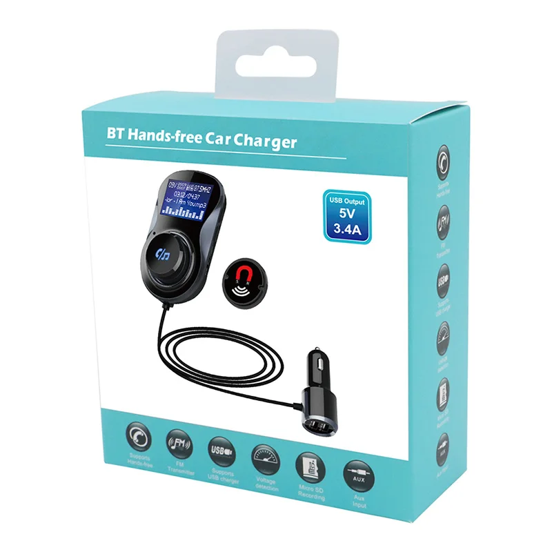 Автомобильный Bluetooth fm передатчик с двойным USB громкой связью аудио mp3 плеер ЖК
